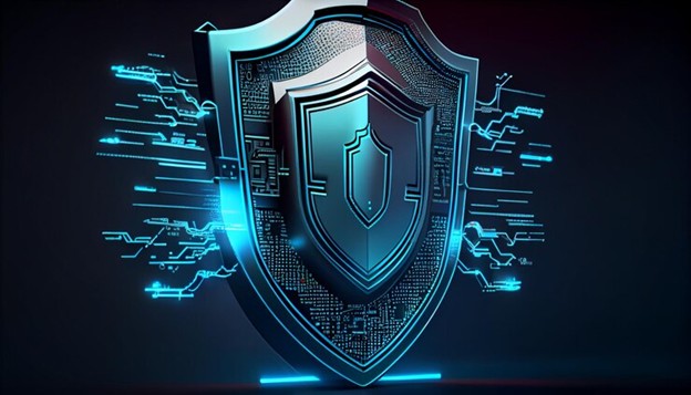 A cybersecurity shield representing Threat Intelligence Platforms (TIP) that empower SOC and NOC teams with real-time threat detection and response capabilities